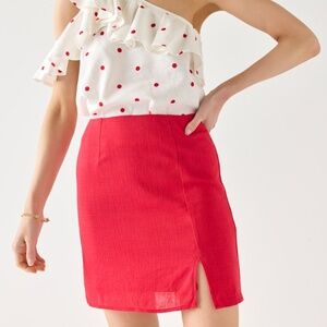 Francesca's Jayne Front Slit Mini Skirt